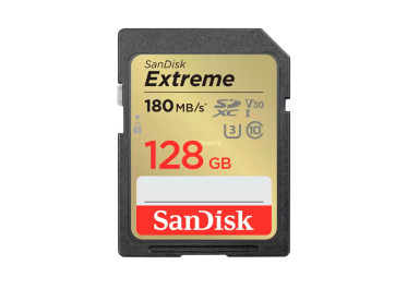 SANDISK SD EXTREME 128GB (jusqu'à 180MB/S en lecture et 90MB/S en écriture)