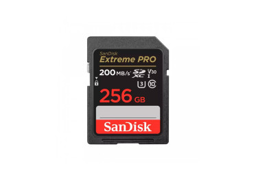 SANDISK SD EXTREME PRO 256GB (jusqu'à 200MB/S en lecture et 90MB/S en écriture)