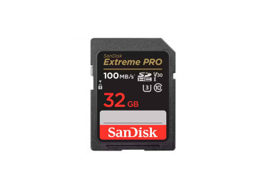 SANDISK SD EXTREME PRO 32GB (jusqu'à 100MB/S en lecture et 90MB/S en écriture)