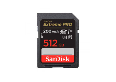 SANDISK SD EXTREME PRO 512GB (jusqu'à 200MB/S en lecture et 140MB/S en écriture)