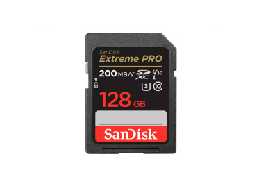 SANDISK SD EXTREME PRO 128GB (jusqu'à 200MB/S en lecture et 90MB/S en écriture)