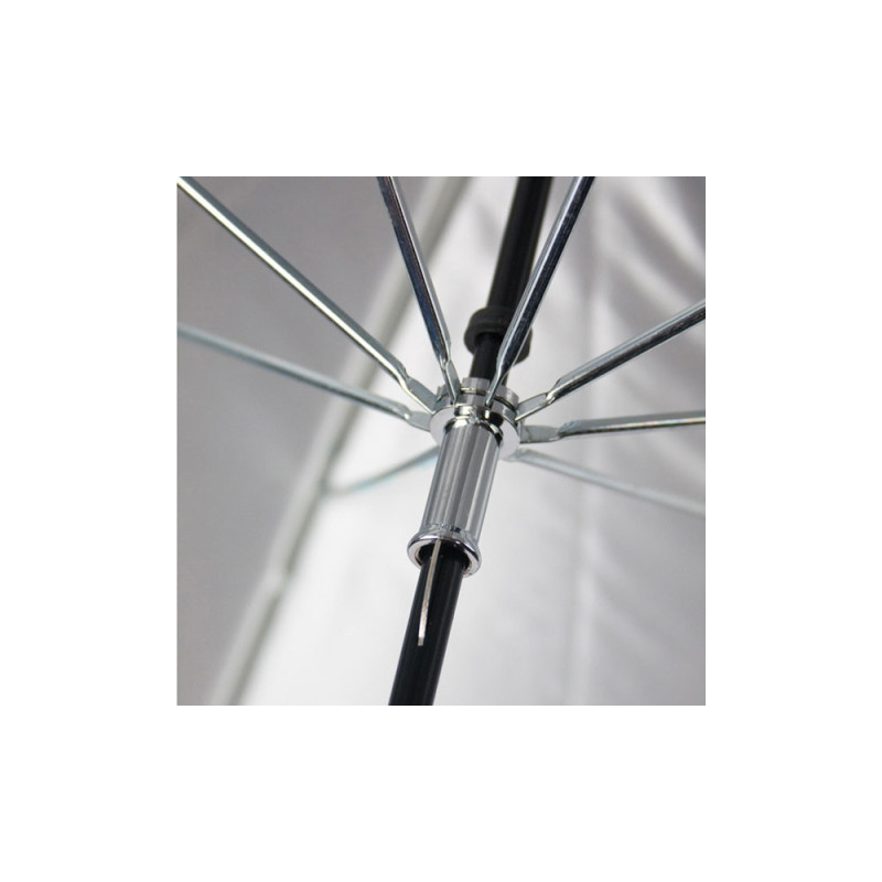 WESTCOTT PARAPLUIE 45" BLANC SATINE AVEC DOS NOIR AMOVIBLE 114CM