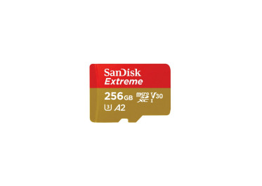 SANDISK MICRO SD EXTREME 256GB 190 MB/S +ADAPTER+1YEAR RESCUE PRO DELUXE