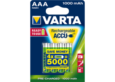 VARTA Piles rechargeables pré-chargées AAA / LR03 1000mAh x4
