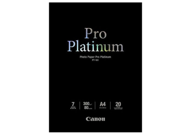 CANON PT-101 papier PHOTO PRO PLATINIUM 300 gr/m² format A4 (210x297) pochette 20 feuilles