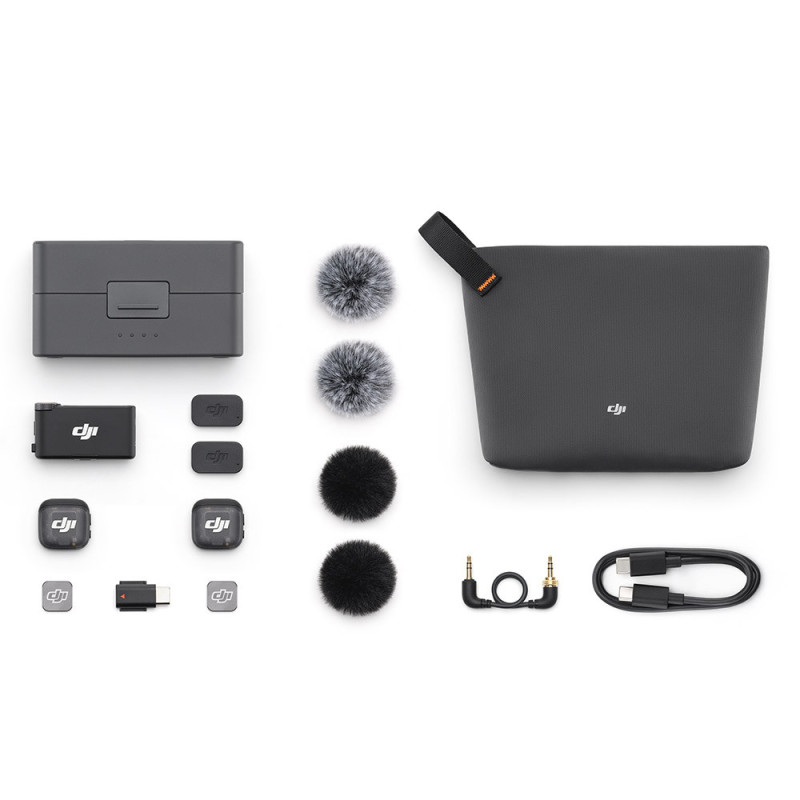 DJI MIC 3 (2 Émetteurs TX + 1 Récepteur RX + Boitier de recharge)