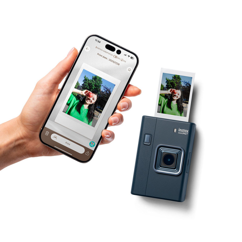 Fujifilm instax mini LiPlay+ Bleu Navy  : Appareil photo instantané hybride