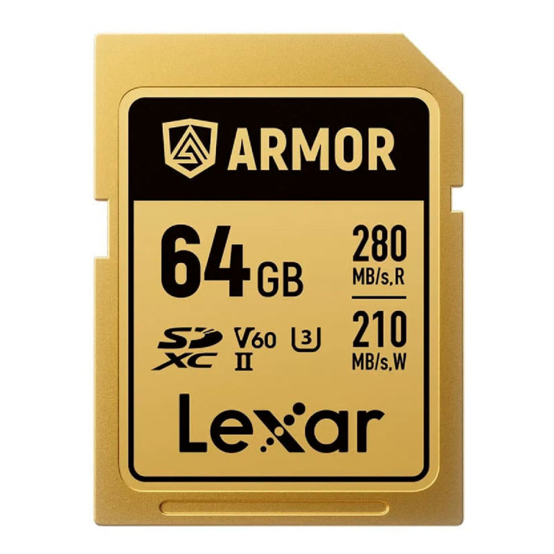 LEXAR SDXC PRO GOLD SERIES ARMOR UHS-II 64GB V60