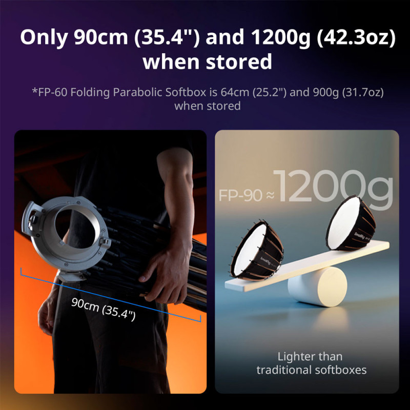 SMALLRIG 5396 FP-60 QUICK SETUP FOLDING PARABOLIC SOFTBOX