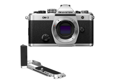 OM SYSTEM OM-3 Silver + Grip Leofoto
