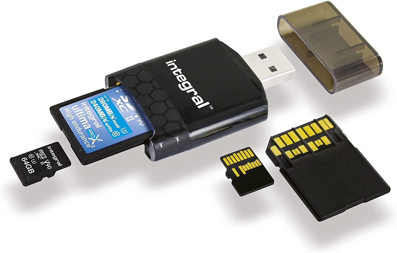Lecteur de cartes UHS-II Integral 2en1 - Compatible SD et microSD