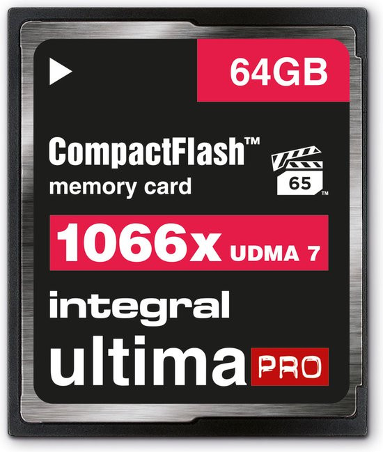 Carte mémoire Integral 64 Go 1066x VPG-65 pour professionnels