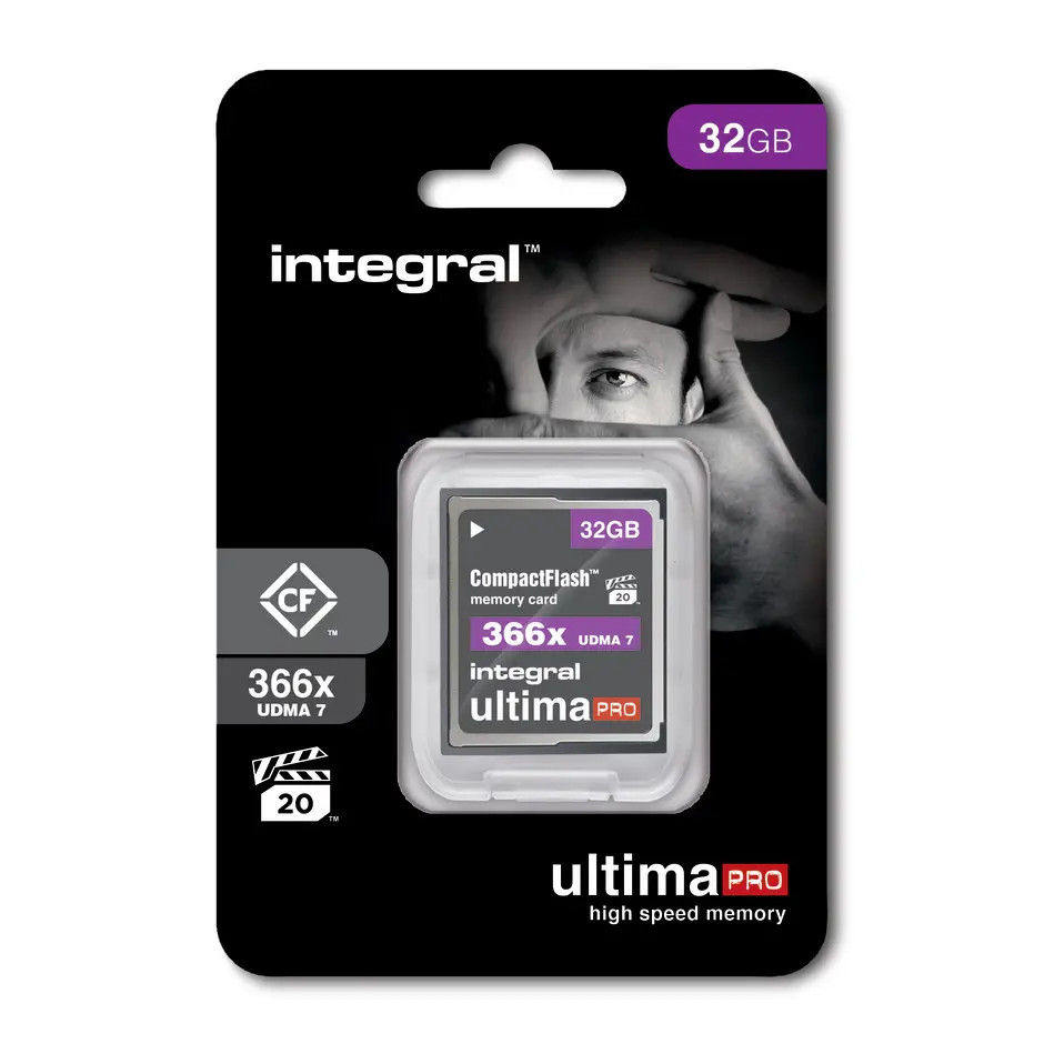 Carte CompactFlash Integral 32Go UDMA VPG-20 366X - Vitesse 55/25 Mo/s