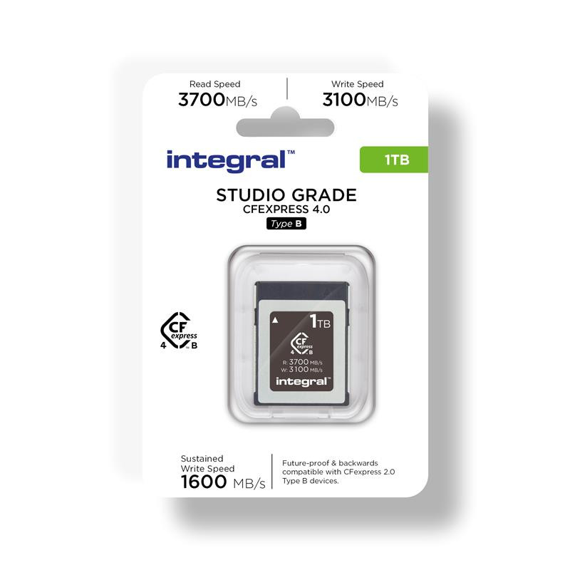 Carte CFexpress Type B 1 To Integral - Vitesse 3700 Mo/s pour vidéo 8K