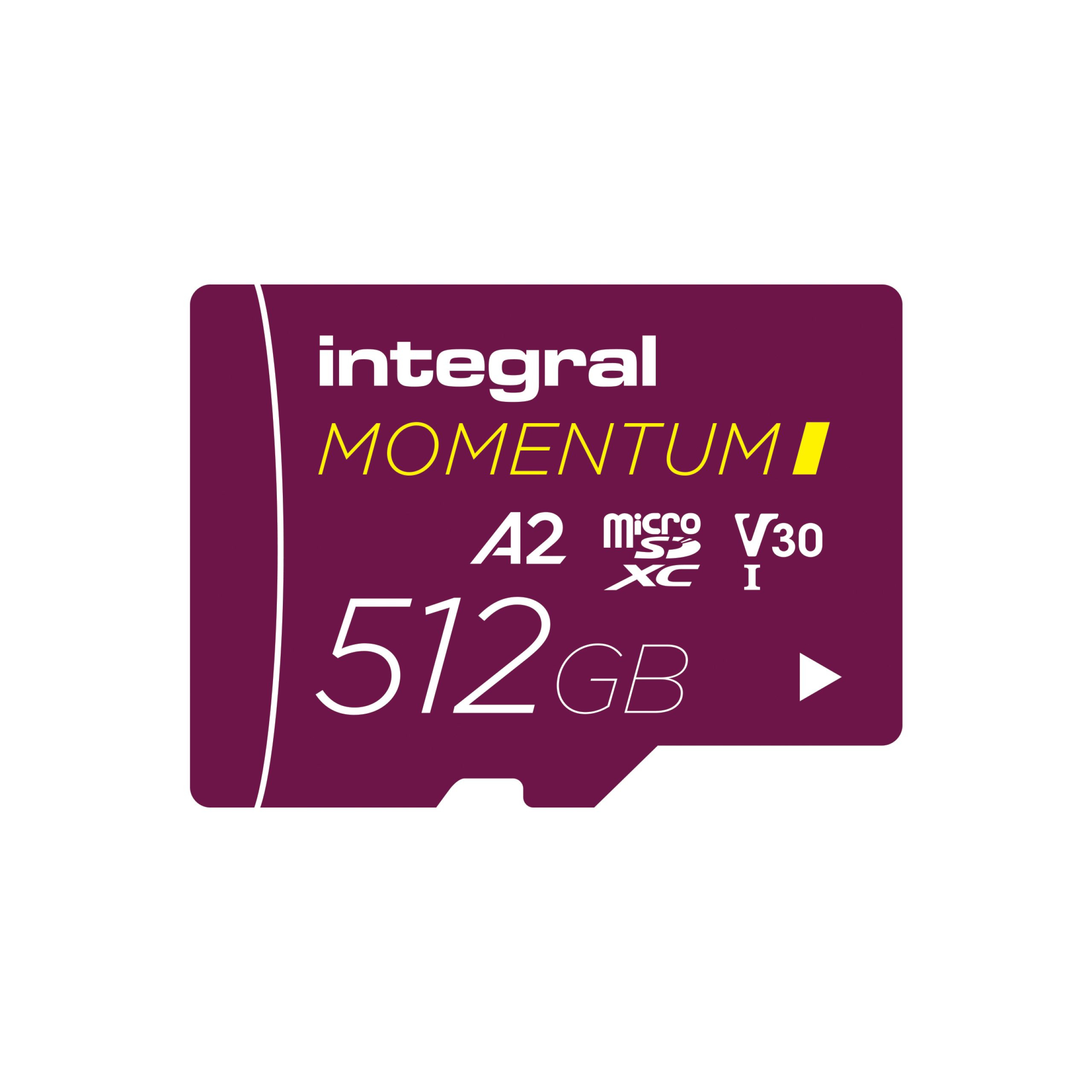 Carte microSD Integral Momentum I 512 Go - 210/180 Mo/s V30 A2