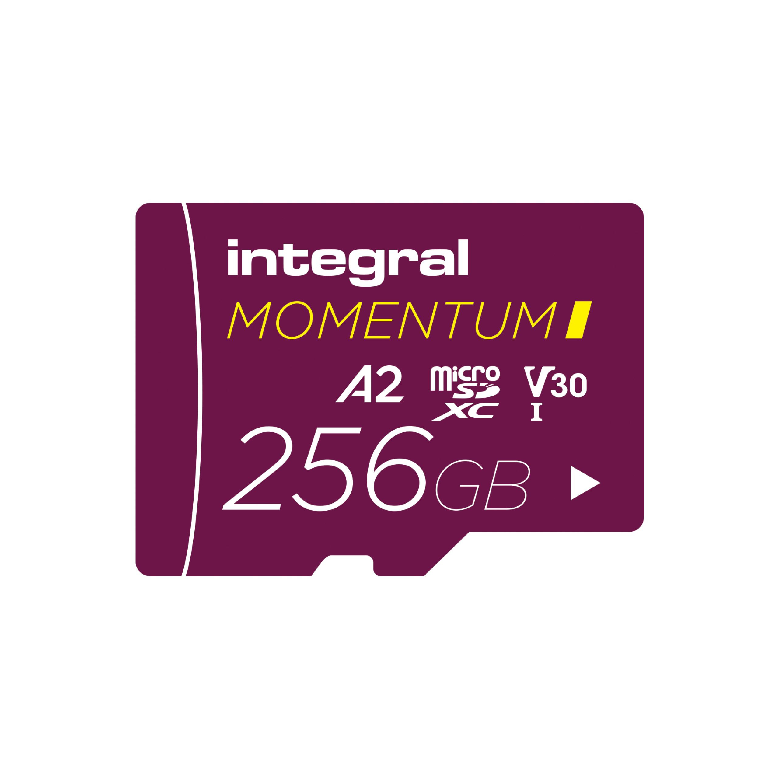 Carte microSD Integral Momentum I 256 Go - Vitesse 210/180 Mo/s V30 A2