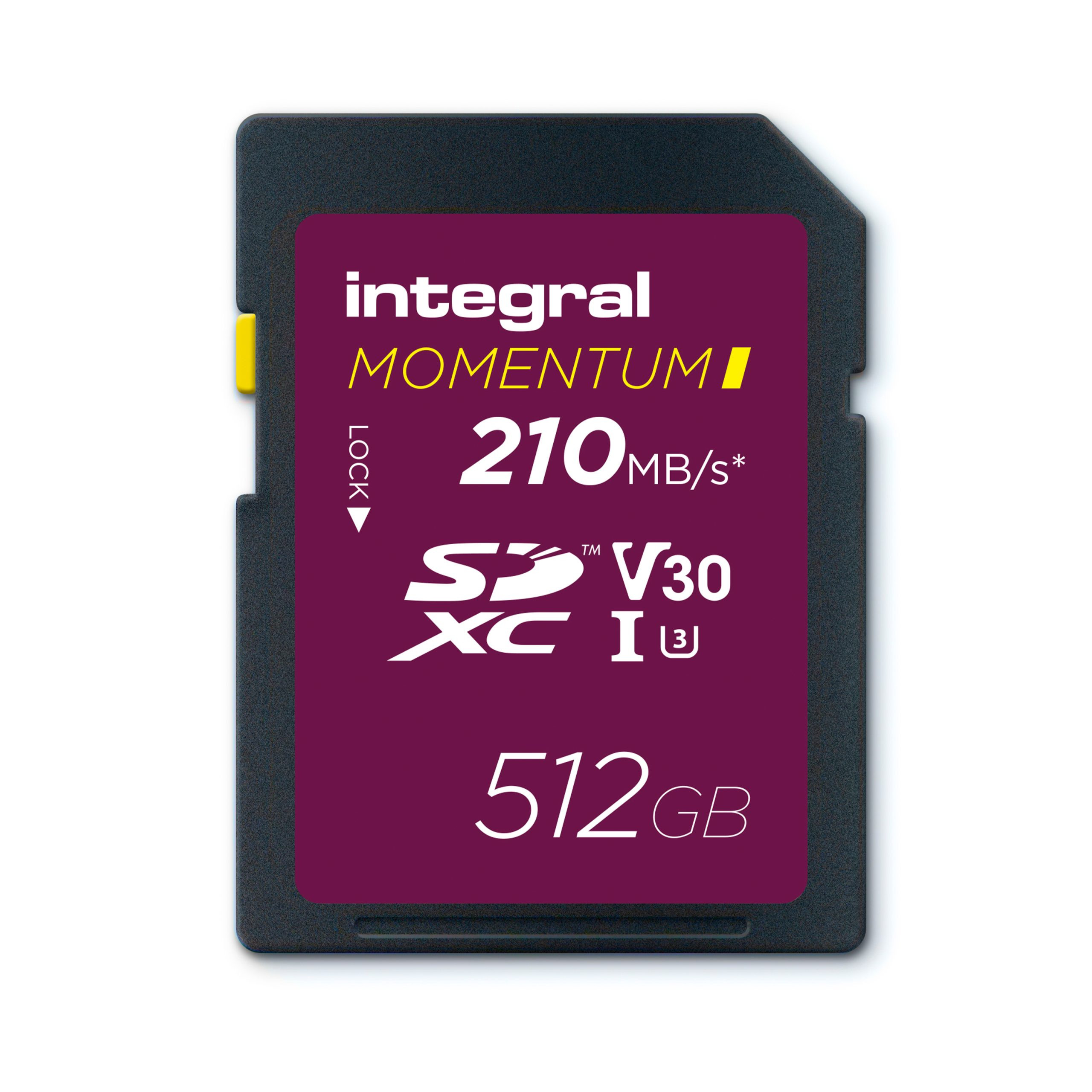 Carte mémoire SD Integral Momentum I 512 Go - V30 A2 210/180 Mo/s