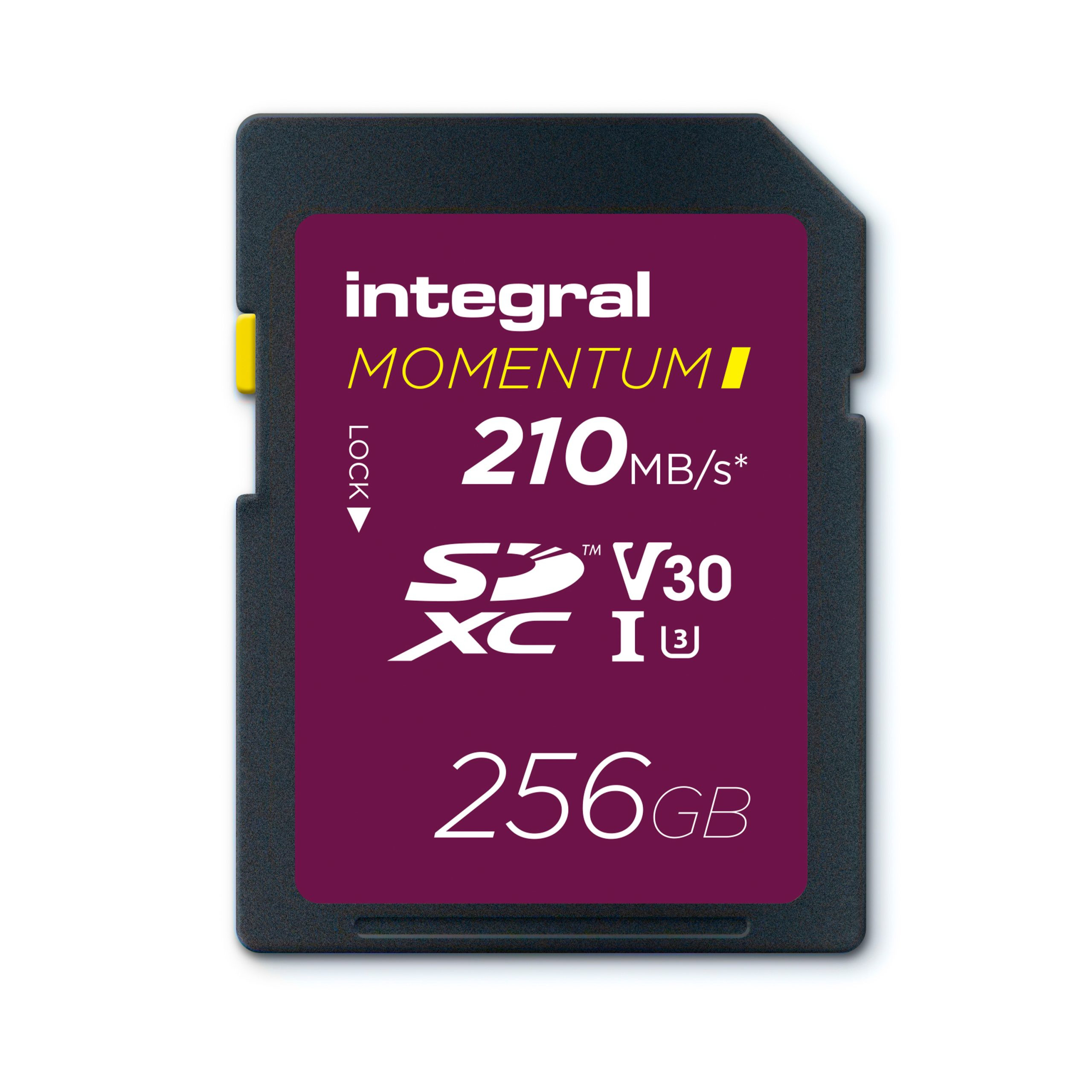 Carte mémoire Integral 256 Go SDXC V30 - Vitesses 210/180 Mo/s pour 4K