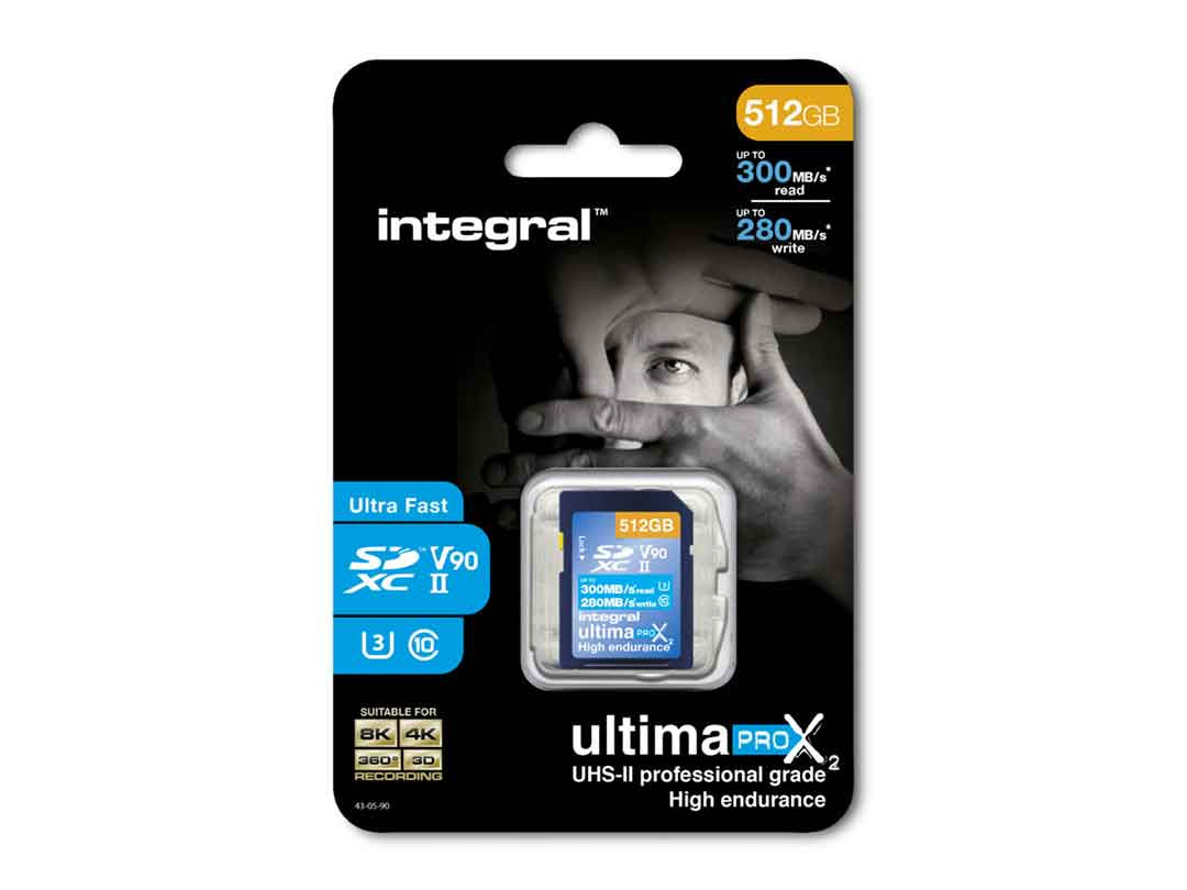 Carte SD Integral Ultima Pro X2 512Go UHS-II V90 - 300/280 Mo/s