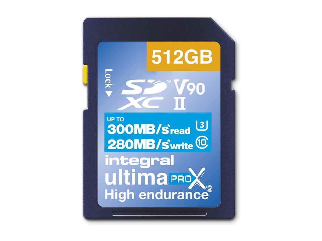 Carte SD Integral Ultima Pro X2 512Go UHS-II V90 - 300/280 Mo/s