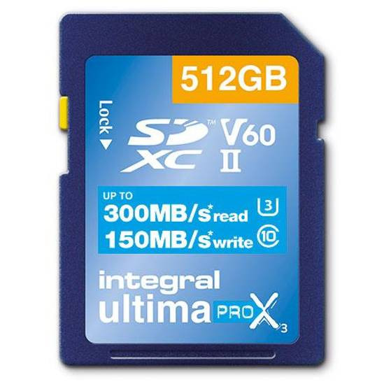 Carte mémoire Integral UltimaPro X3 512Go UHS-II V90 300/150 Mo/s