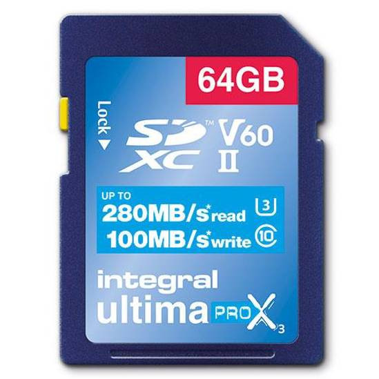 Carte mémoire Integral Ultima Pro X3 64 Go UHS-II V90 280/100 Mo/s