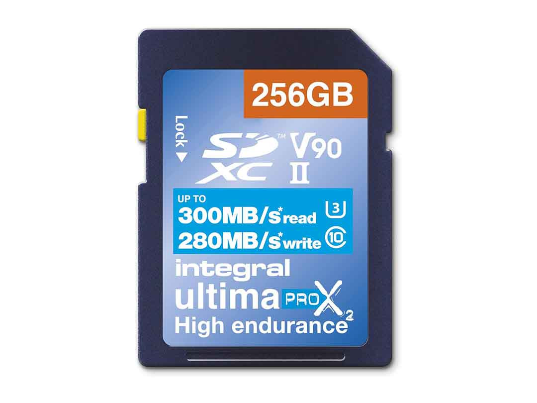 Carte mémoire Integral Ultima Pro X2 256Go - UHS-II V90 300/280 Mo/s