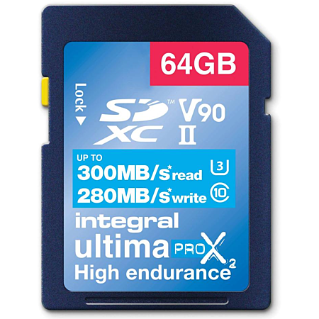 Carte mémoire INTEGRAL SD ULTIMA PRO X2 64 Go UHS-II V90 300/280
