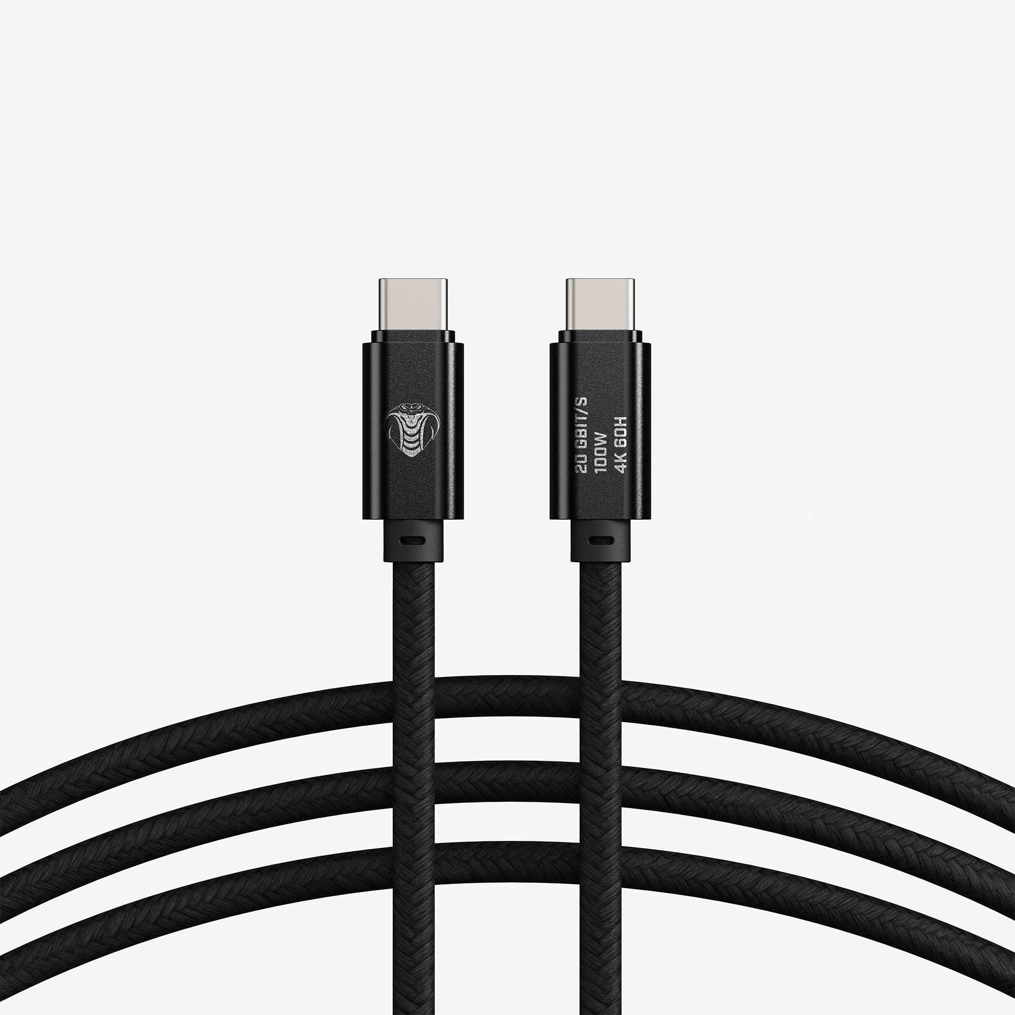 COBRA UNION CORDON DROIT USB-C / USB-C 1.2M 20GBITS NOIR