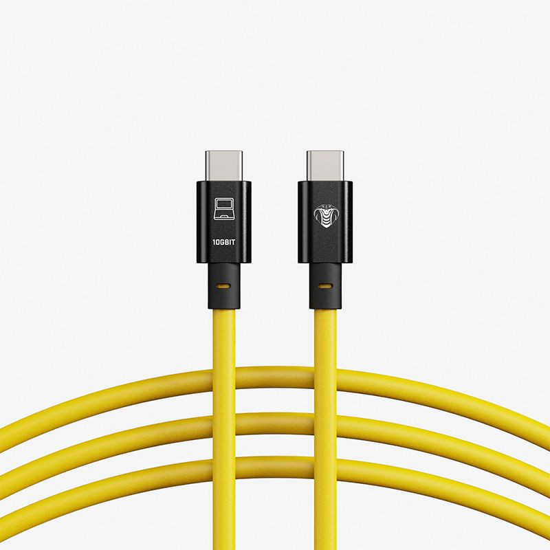 Câble USB-C 10m Cobra Union 10Gbits - Cordon droit jaune professionnel