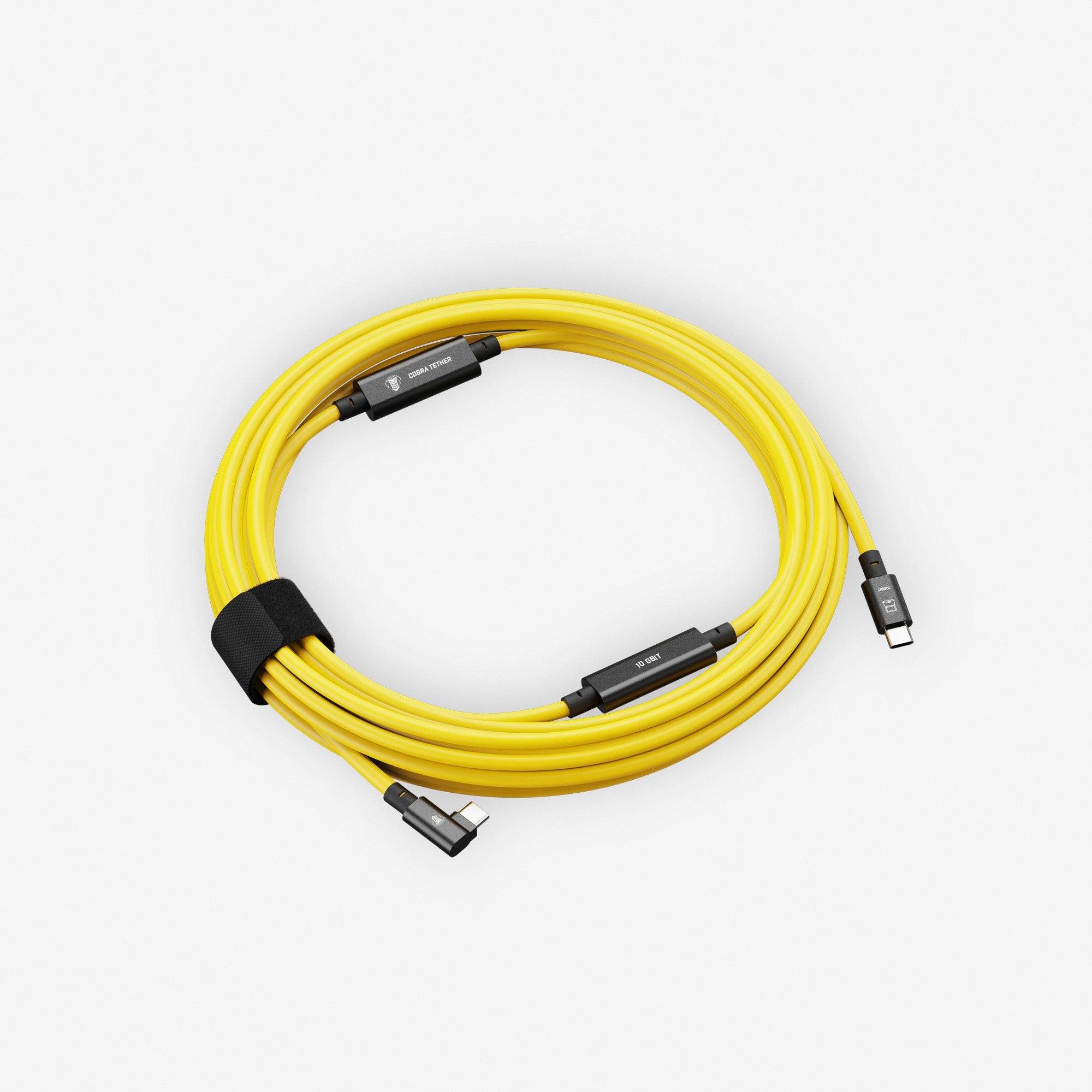 Câble USB-C coudé 90° 10m 10Gbit/s jaune - COBRA UNION