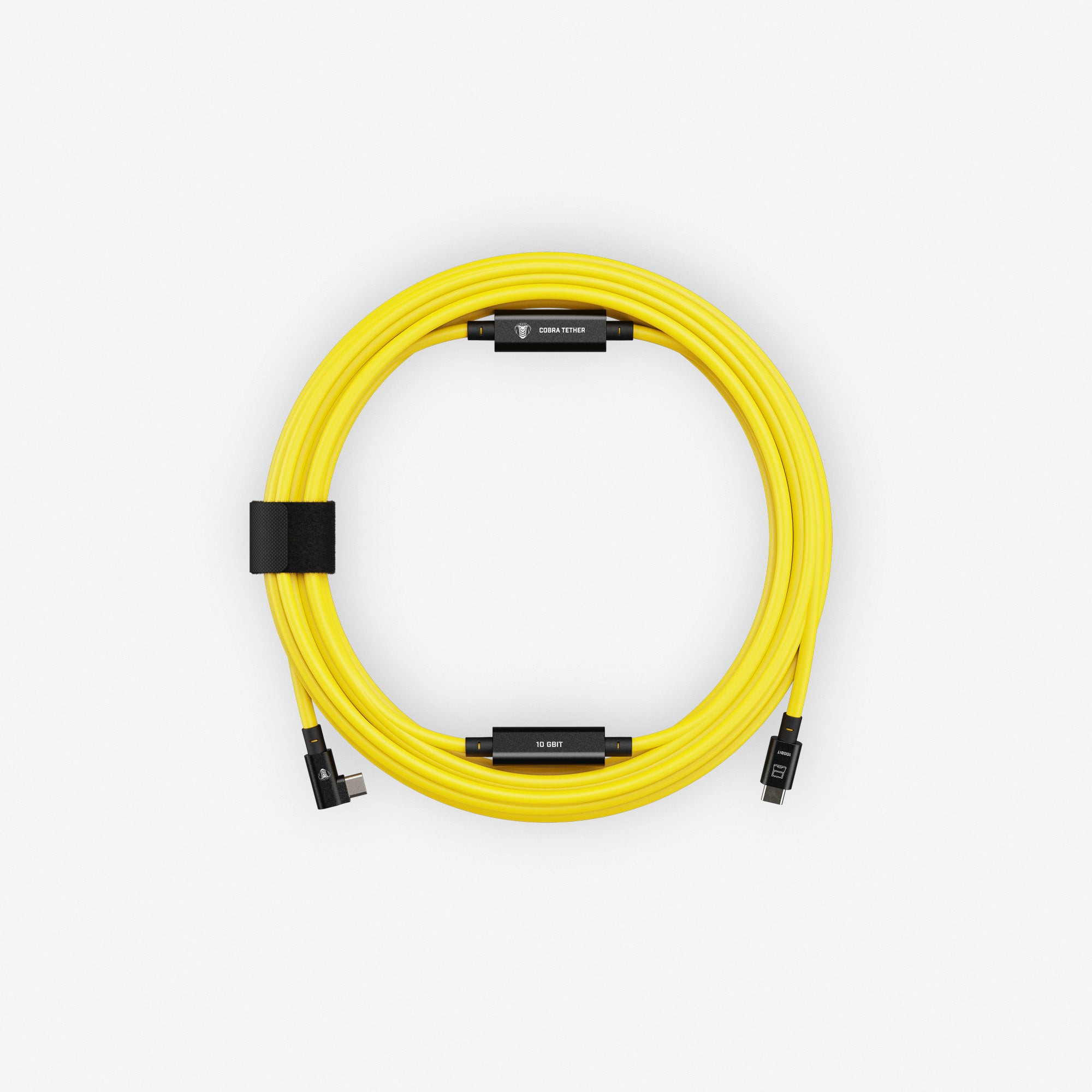 Câble USB-C coudé 90° 10m 10Gbit/s jaune - COBRA UNION