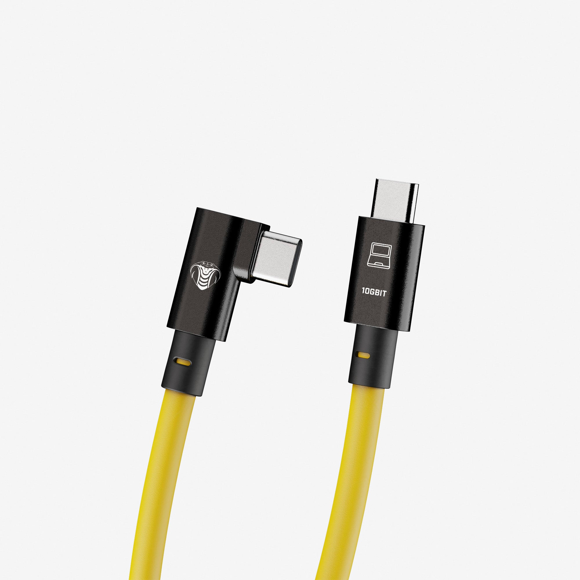 COBRA UNION CORDON COUDE USB-C / USB-C 90° 10M 10GBITS JAUNE
