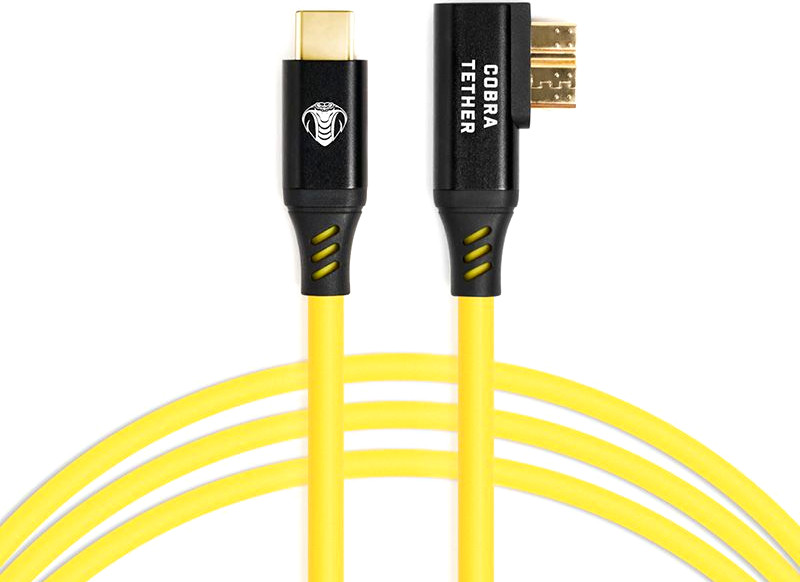 Câble USB-C vers USB 3.0 Micro-B 90° 5m 5Gbit/s jaune - COBRA UNION