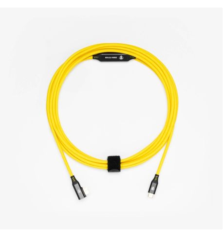 Câble USB-C vers USB 3.0 Micro-B 90° 5m 5Gbit/s jaune - COBRA UNION