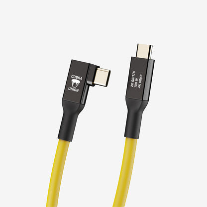 COBRA UNION CORDON COUDE USB-C / USB-C 90° 5M 10GBITS JAUNE