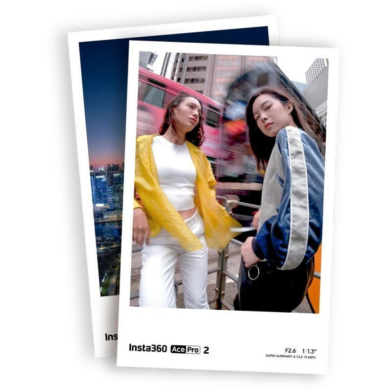 Cartouche de papier photo Insta360 Ace Pro 2 avec emballage, produit et échantillon d'impression