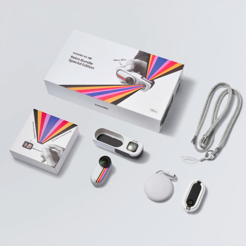 Insta360 GO 3S Pack Rétro 128 Go Blanc – Caméra 4K