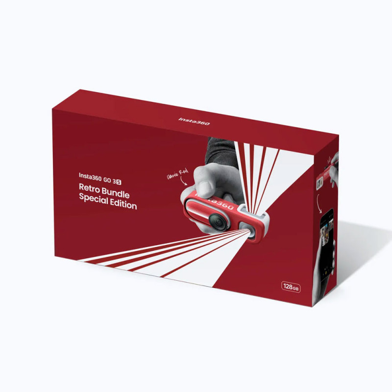 Insta360 GO 3S Pack Rétro Rouge 128 Go – Caméra 4K