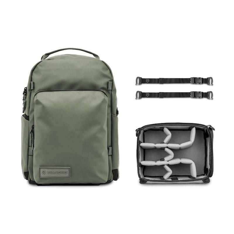 WANDRD PRVKE 21 Pocket Photo Bundle en Wasatch Green avec sac à dos, sangles accessoires et cube cam