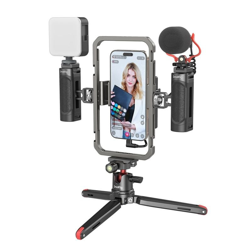 Kit vidéo tout-en-un professionnel SmallRig 3384D pour créateurs de smartphones, comprenant cage, po