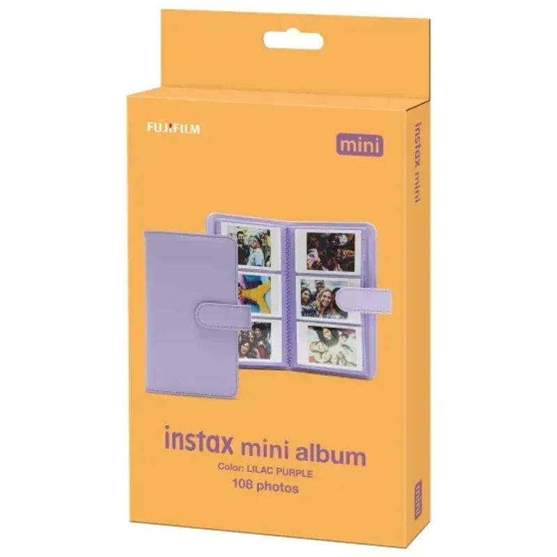 Album photo Fujifilm 516357 Instax Mini, vue latérale montrant le dos et l'épaisseur.