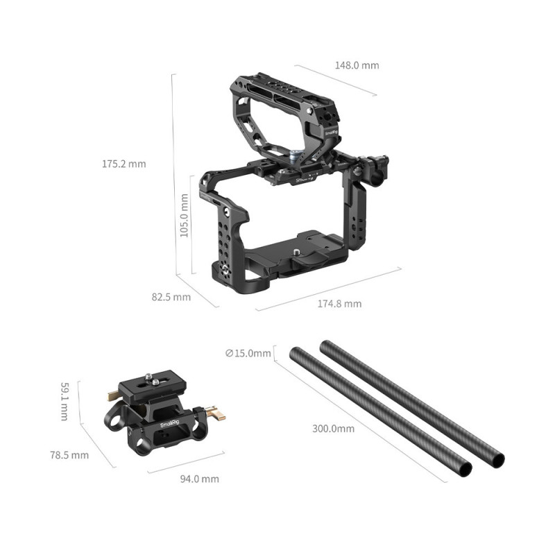 Kit Cage SmallRig HawkLock FX5 Dual Rod - Compatible Sony FX5