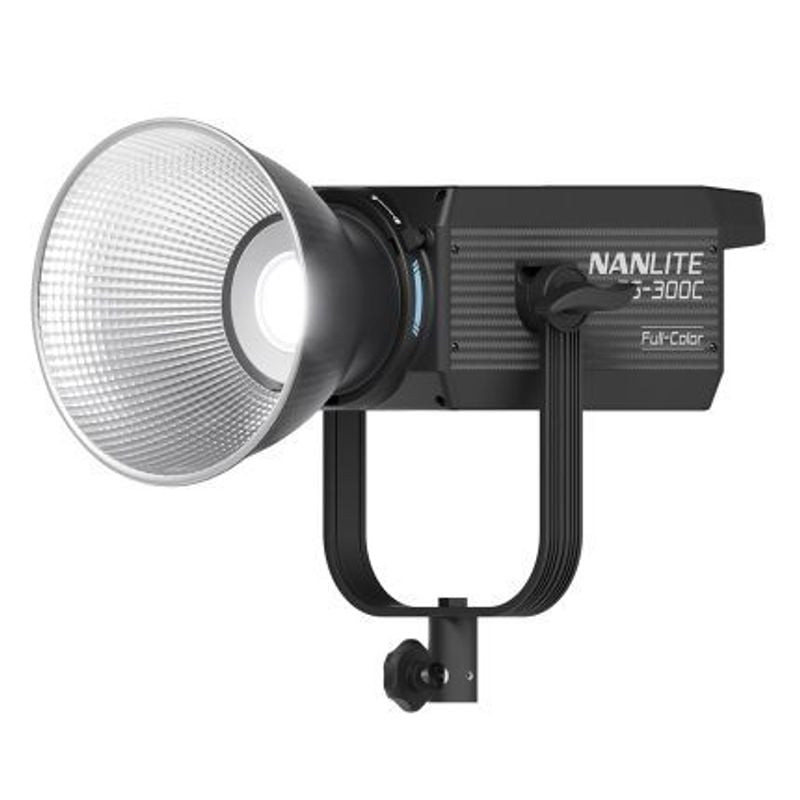 Projecteur LED COB RGBW NANLITE FS-300C 300W, vue arrière montrant le panneau de contrôle et les gri