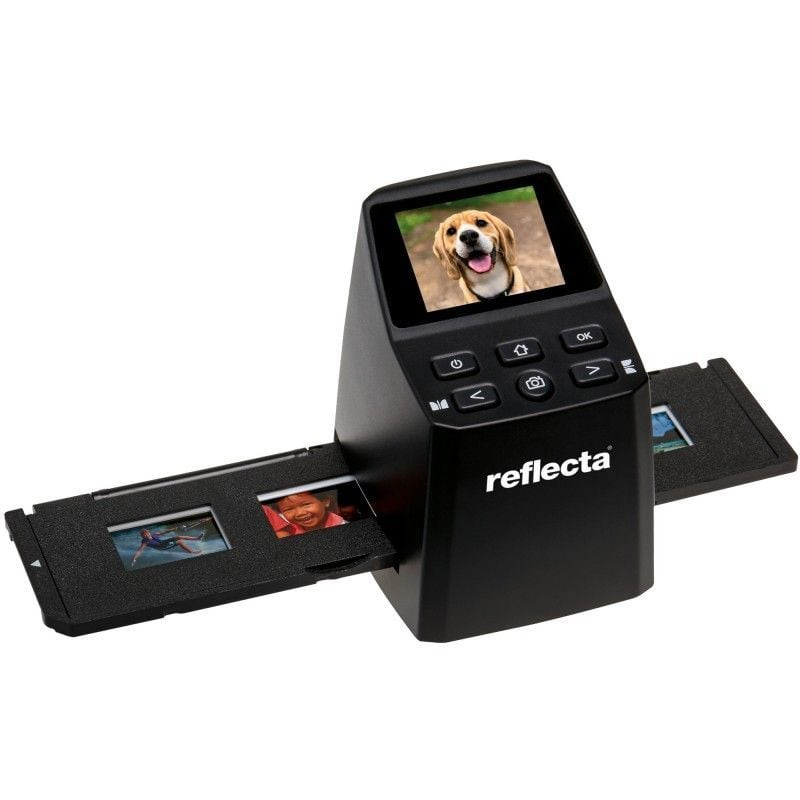Vue de face du scanner reflecta x22-Scan pour diapositives et négatifs 35 mm, avec écran 2,3 pouces 
