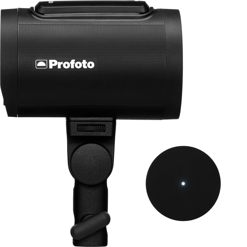 Gros plan sur la molette de réglage et l'écran du Profoto A2 Connect Kit pour Sony