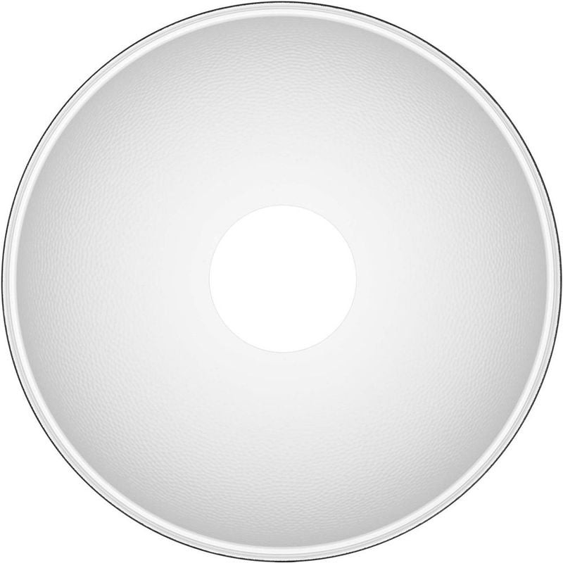 Gros plan sur l'intérieur blanc et le mécanisme de zoom coulissant du Profoto Magnum Reflector White