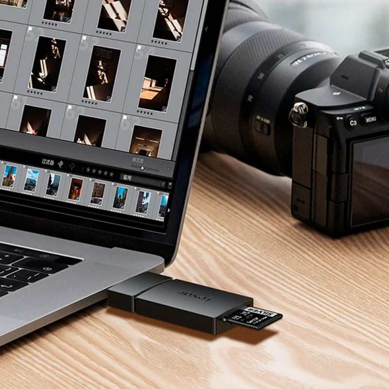 Lecteur Lexar RW360 SD/microSD - Double slot, USB-C/A, 255 Mo/s