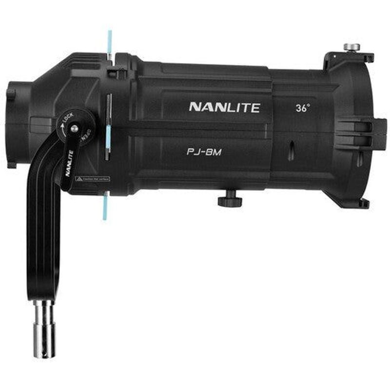 Packshot du support de projecteur Nanlite PJ-BM-36 à monture Bowens avec objectif 36°.