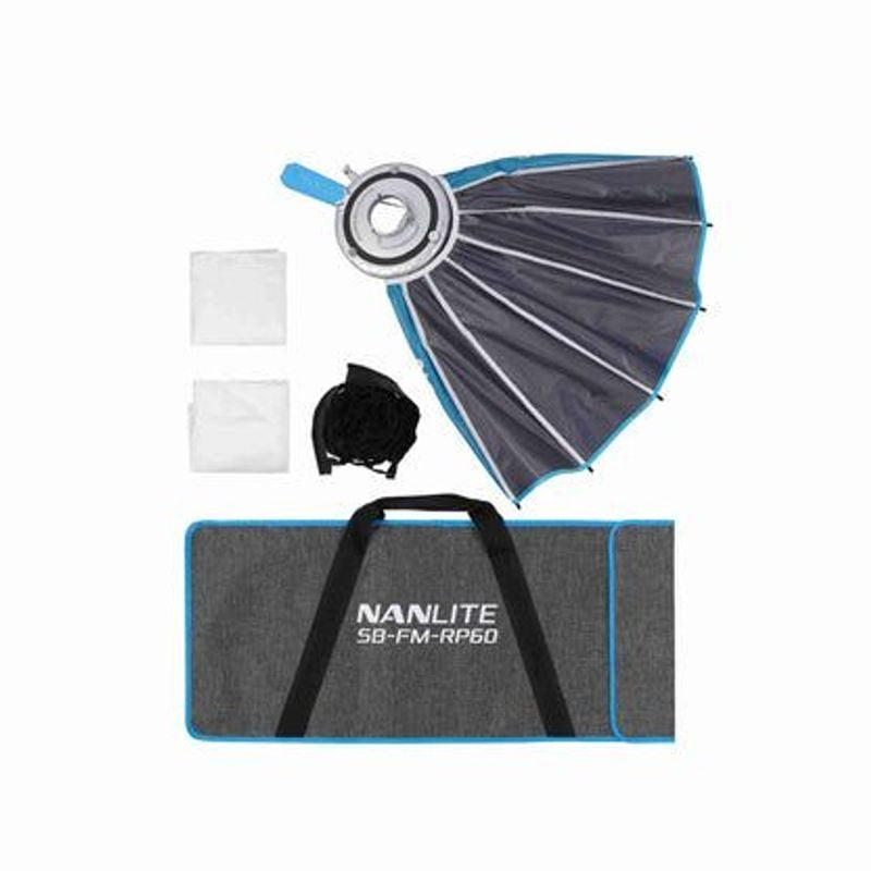 NANLITE SB-RP60 RAPID PARABOLIC SOFTBOX 60CM WITH EGGCRATE FOR FM MOUNT